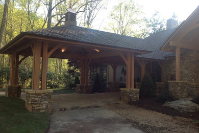 Rustic exterior home idea in Charlotte