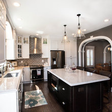 kitchen with dark hardwood floor
