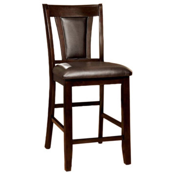 Benzara BM131986 Brent II Contemporary Counter Height Chair,Dark Cherry,Set of 2