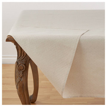 Classic Chenille Jacquard Table Linen Collections Natural Tablecloth, 60"x120"