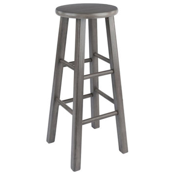 Winsome Ivy 29" Transitional Solid Wood Bar Stool in Rustic Gray