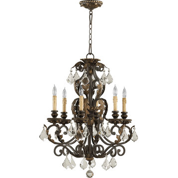 Rio Salado 6-Light Chandelier, Toasted Sienna With Mystic Silver