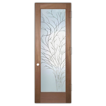 Interior Prehung Door or Interior Slab Door - Wispy Tree - Mahogany - 30" x...