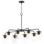 Maxim Lighting - Maxim Lighting 11848CDABBK Sleek - 8 Light Chandelier - Cylinders in Clear Seeded glass on simple Satin NiSleek 8 Light Chande Antique Brass/Black  *UL Approved: YES Energy Star Qualified: n/a ADA Certified: n/a  *Number of Lights: 8-*Wattage:60w Incandescent bulb(s) *Bulb Included:No *Bulb Type:Incandescent *Finish Type:Antique Brass/Black