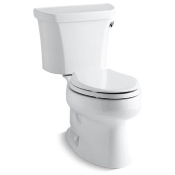 Kohler Wellworth 2-Piece Elongated 1.28 GPF Toilet w/ Right-Hand Lever, White