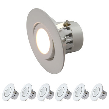 4" LED Adjustable Rotating Downlight 10W, Soft White 3000k, 4-Pack