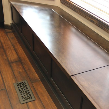 DuraSupreme Peppercorn Kitchen With Cambria Tops and Black Stainless Appliances