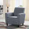 London Upholstered Living Room Accent Arm Chair, Navy/ Off White
