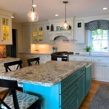 Country Style Kitchen- Teal Island