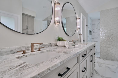 Example of a transitional bathroom design in Baltimore