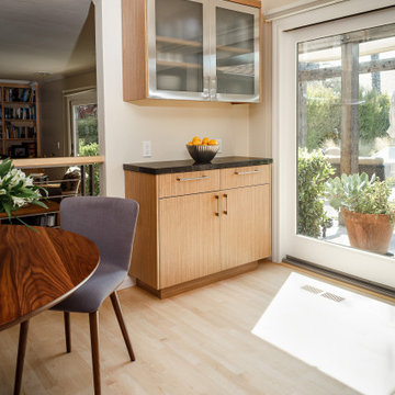 Pleasant Hill Open Plan Transitional Kitchen with Faux Wood Cabinets