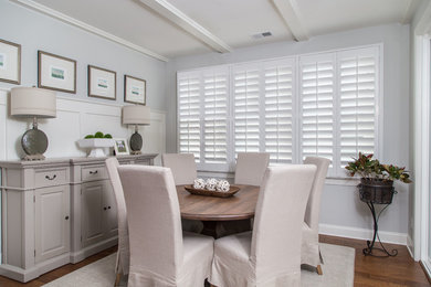 Example of a transitional dining room design in Houston