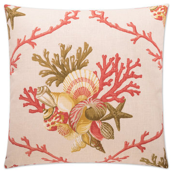 Sheldon Coral Feather Down Decorative Throw Pillow, 24x24