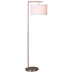Brightech Shop - Brightech Montage Modern - Floor Lamp for Living Room Lighting, Satin Nickel - BRIGHT MODERN FLOOR LAMP SUITS RANGE OF LIVING ROOM DECOR: The Montage Modern has a neat design and fits easily in 90% of decor styles from mid-century modern to traditional or contemporary décor. The brass (aka gold) finish pairs with the warm tone of the lamp’s hanging drum shade to make you feel warm, cozy, and at home in any room.