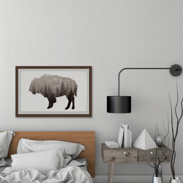 "Bison Territory" Framed Painting Print