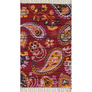 Loloi Aria Collection Rug, Pink and Gold, 3'6"x5'6"