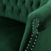 GDF Studio Melaina Tufted Scroll Arm New Velvet Loveseat, Emerald
