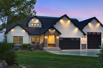 Inspiration for a transitional exterior home remodel in Boise