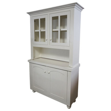 Eagle Furniture, 52" Modern Country Hutch and Buffet, Soft White, With Hutch
