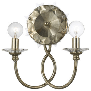 Willow 2 Light Wall Sconce, Antique Silver