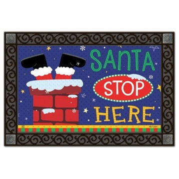 Santa Stop Here MatMates Doormat