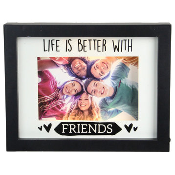 LED Lighted Life Is Better With Friends Matted Picture Frame 4" x 6"