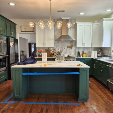 Modern Green & White Kitchen Remodel