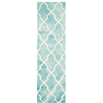 Safavieh Dip Dye Ddy540D Turquoise, Ivory Area Rug, 2'6"x4'