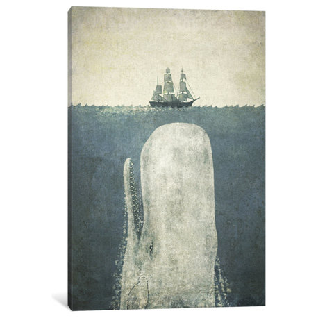 White Whale by Terry Fan Gallery-Wrapped Canvas Print 18x12x1.5