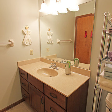 Cherry Vanity with Sahara Ironstone Cultured Marble Countertop ~ Medina, OH