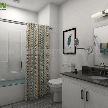 3d interior design of Bathroom by Yantram 3d interior rendering company, Dallas,