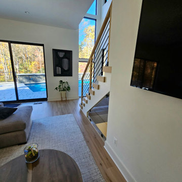 Project #111 | Open-Riser Staircase with Glass Panel Detail