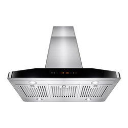 AKDY - AKDY 36" Stainless Steel Island Mount Touch Screen Range Hood - Range Hoods And Vents