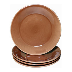 Le Souk Ceramique - Le Souk Ceramique Stoneware Side Plates, Set of 4, Black, Brown - Salad And Dessert Plates