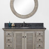 48" Solid Wood Sink Vanity With Marble Top And Round Sink, Dark Limestone Top