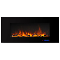 Valuxhome Luxey Wall Mounted Flat Electric Fireplace, Touch Screen Control, 42"