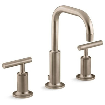 Kohler Purist Widespread Bathroom Faucet, Vibrant Brushed Bronze