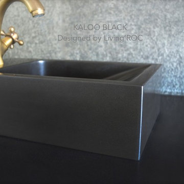 Wash-hand Basin Bathroom style Basalt stone sink - KALOO BLACK