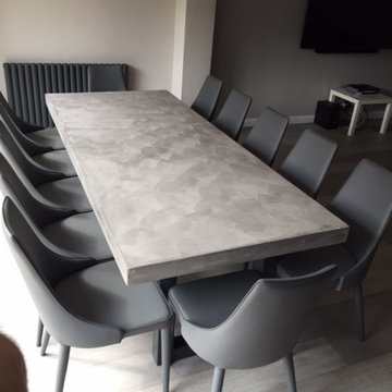 2.4 Metre Mid Grey Bespoke Polished Concrete Dining Table