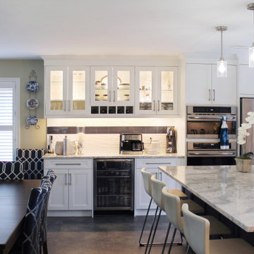 Transitional Blue and White Kitchen