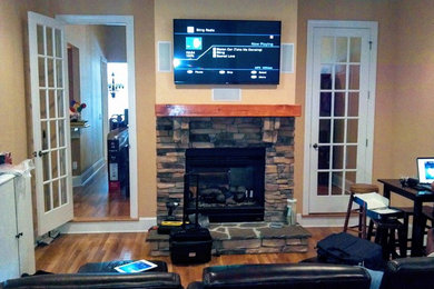 Wall Mounted TV with In-wall Speakers