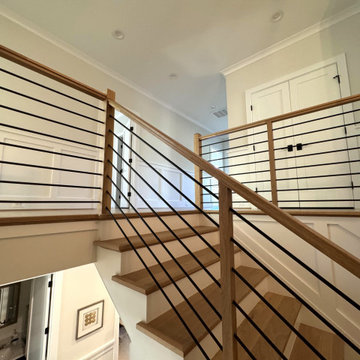 Project #140 | White Oak Staircase with Horizontal Bar Rail