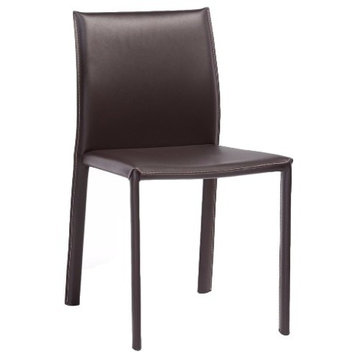 Ridge Leather Dining Chair, Brown