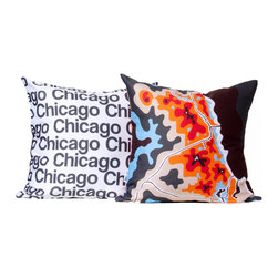 Chicago map pillow - Decorative Pillows