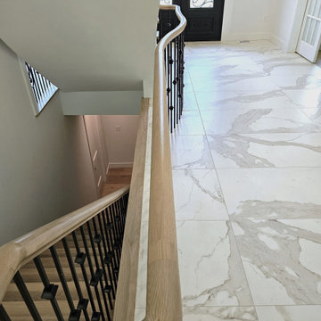 Project #120 | White Oak Staircase with Iron Balusters