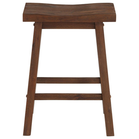 Sonoma Saddle Seat Counter Stool, Chestnut Wire-Brush, Counter Height, Single