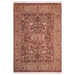Bareens Designer Rugs - Gul-Rukh Pak Persian Kecia Brown/Beige Wool Rug 8'2'' x 10'6'' - Designed with mesmerizing intricacy and gorgeous color palette, this hand-knotted masterpiece demonstrates the beauty and electrifying thrill of Pak Persian art. These meticulously hand-knotted Pak-Persian rug is made with pure wool and features breathtaking traditional, transitional, and tribal designs in bold luxurious color pallets. Known for their intricate designs these rugs are a reproduction of Persian rugs, made in Pakistan with unique Mughal designs. Made by master weavers using the same Persian texture, design and dying technique, we wanted to produce the most significant manifestation of Persian art, life, and culture. This rug is most famous for its exceptional quality, incredible designs, patterns, and vibrant rich color. Pak-Persian rugs made with Persian weave with high knot counts, which enables the high intricacy and detail found in the patterns are also referred to as "State of art", each color adds a rich beautiful detail in the artwork of this rug. The design, color, and beautiful chromatic composition with a vibrant sheen with intricate designs, exude beauty, elegance, and quality make this rug a masterpiece of its own.
