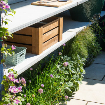 Herb bed in Mediterranean Kitchen Garden