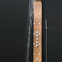 Abrantes Multi-Function Bronze Finish Wall Mount Shower Panel System - Shower Panels And Columns