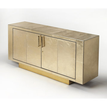 Francois Leather 70.5" Buffet Sideboard, Gold